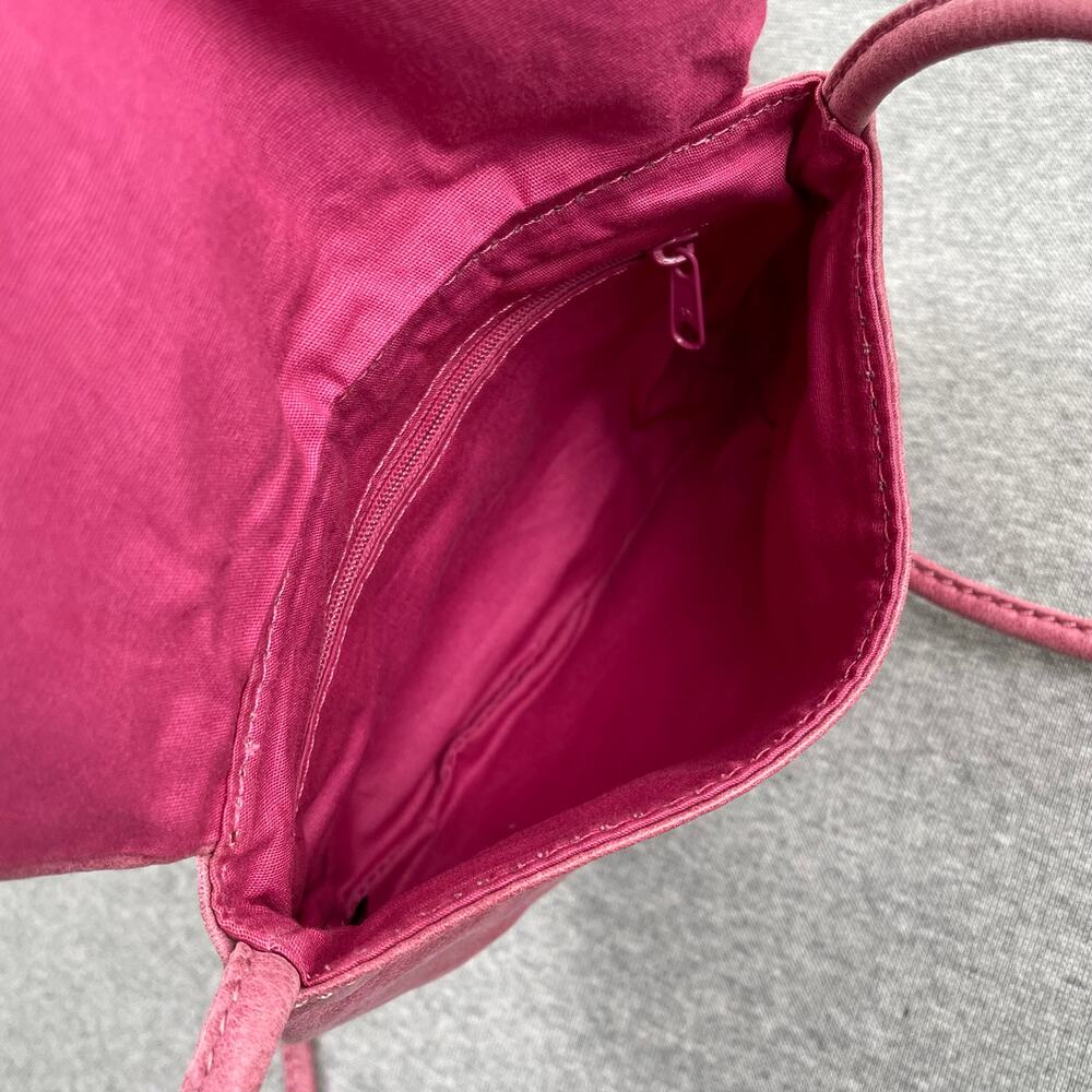 Vintage Fossil Genuine Leather Crossbody Mini Bag Purse Pink Flap Retro Preppy - Picture 5 of 16